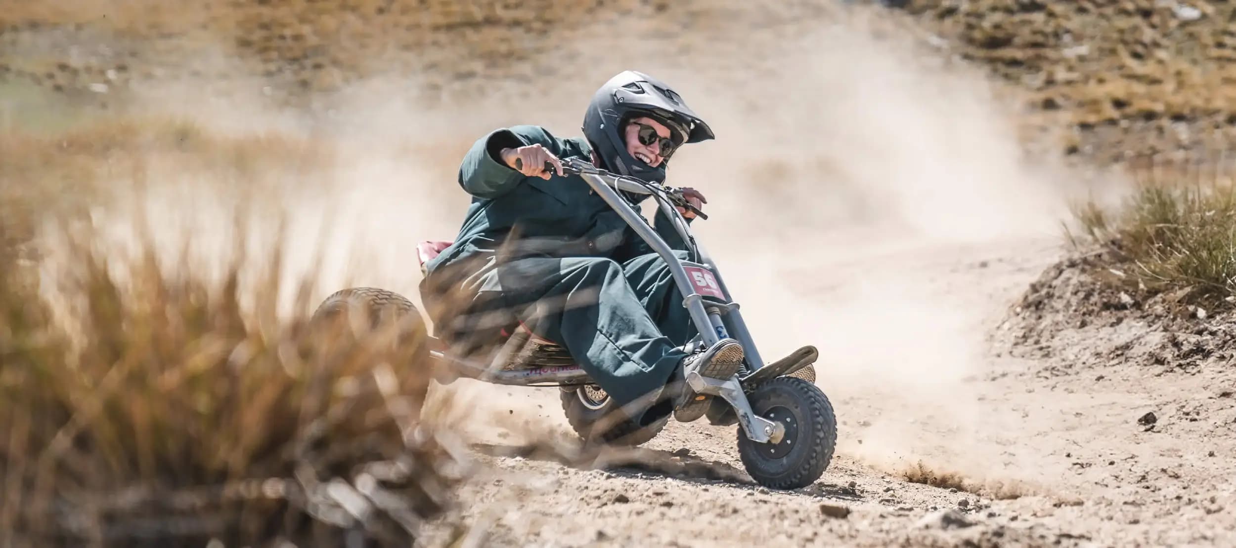 Experience the thrill of off-road mountain carting on rugged terrain with stunning mountain views. Perfect for adrenaline seekers and adventure lovers alike!